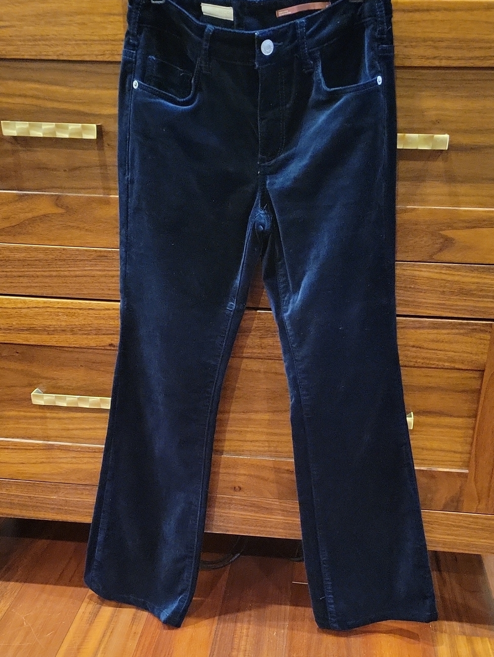 Anthropologie Pilcro Navy Velvet Boot Cut Jeans